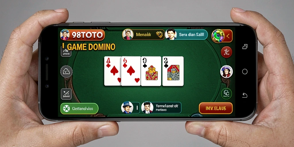 Tampilan menarik dari gameplay Domino di 98TOTO.