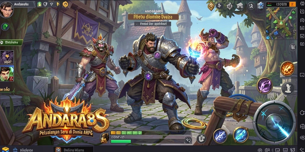 Screenshot menampilkan pertempuran epik dalam game ARPG.