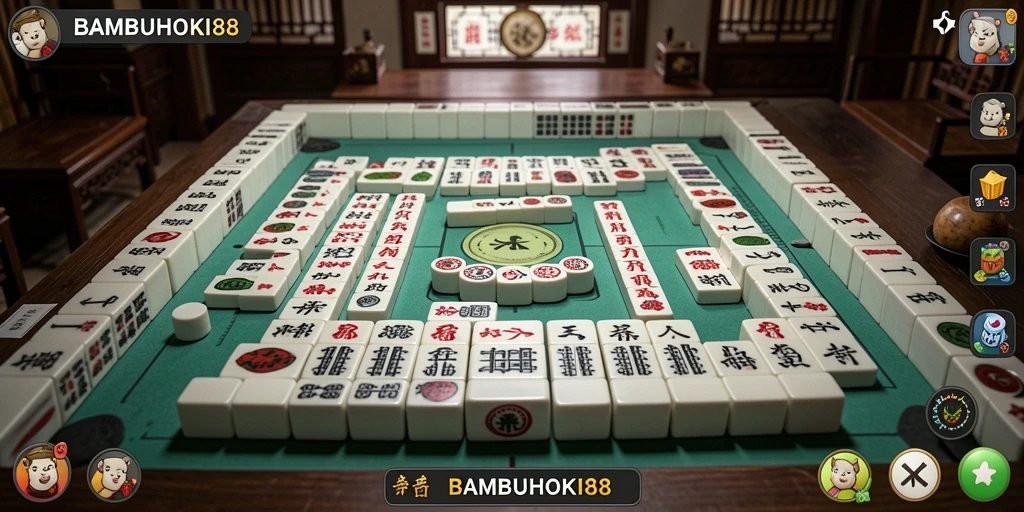Tangkapan layar utama <strong>BAMBUHOKI88</strong> menampilkan gameplay Mahjong yang menarik.