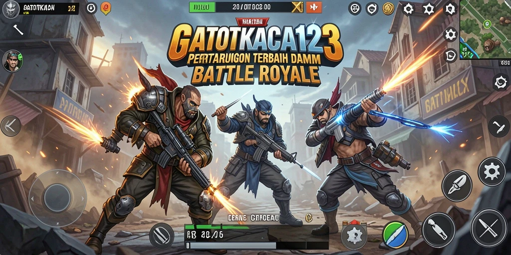 Tampilan menarik dari gameplay GATOTKACA123 dalam pertempuran Battle Royale.