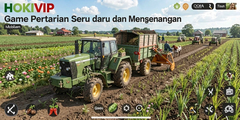 Screenshot HOKIVIP menunjukkan gameplay bertani yang menarik dan interaktif.