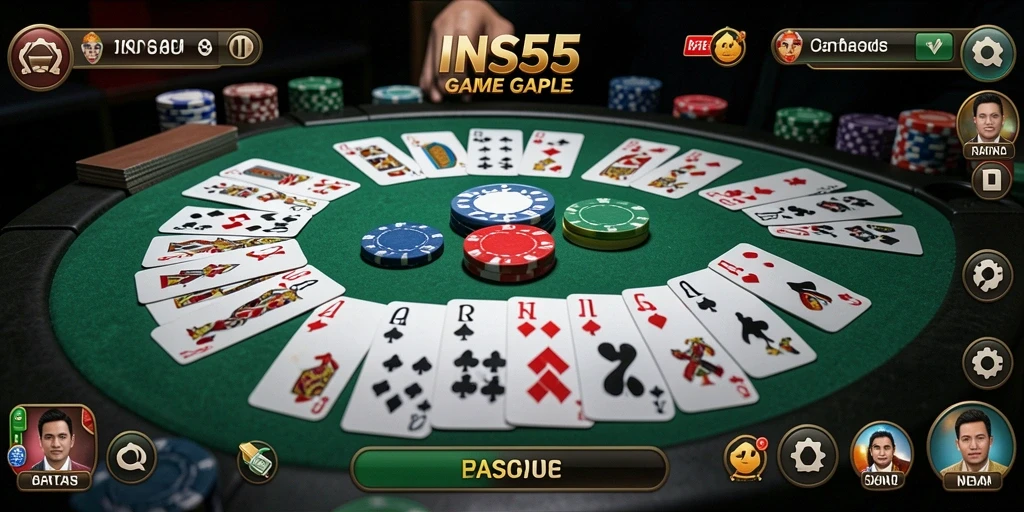 Tampilan menarik dari gameplay Gaple INS55 yang seru dan penuh strategi.