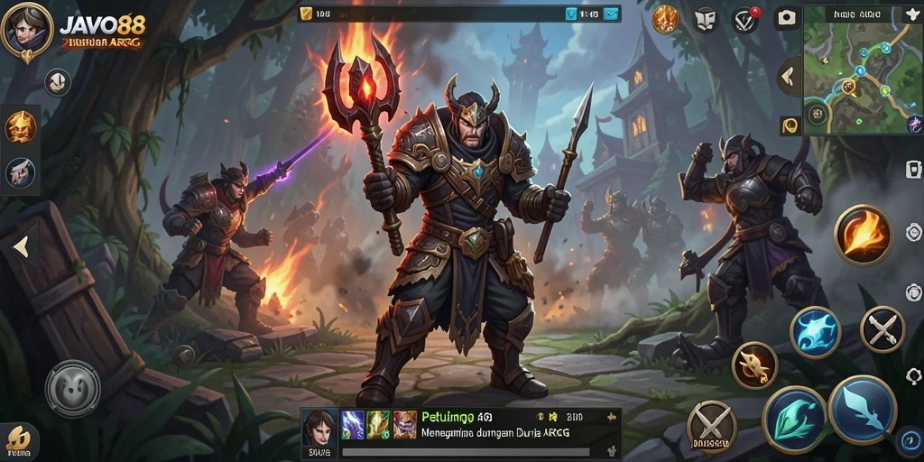 Tampilan aksi mendebarkan dari gameplay JAVO88 yang seru.