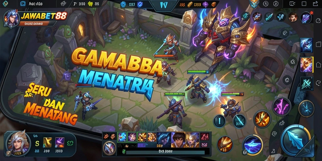 Gameplay seru JAWABET88 di arena MOBA yang kompetitif.