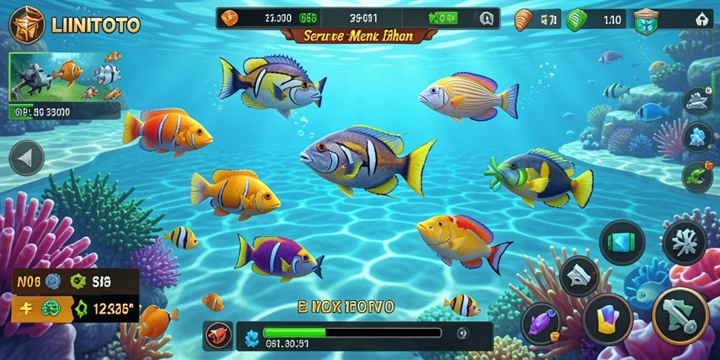 Tampilan menarik saat gameplay Tembak Ikan di LINITOTO.