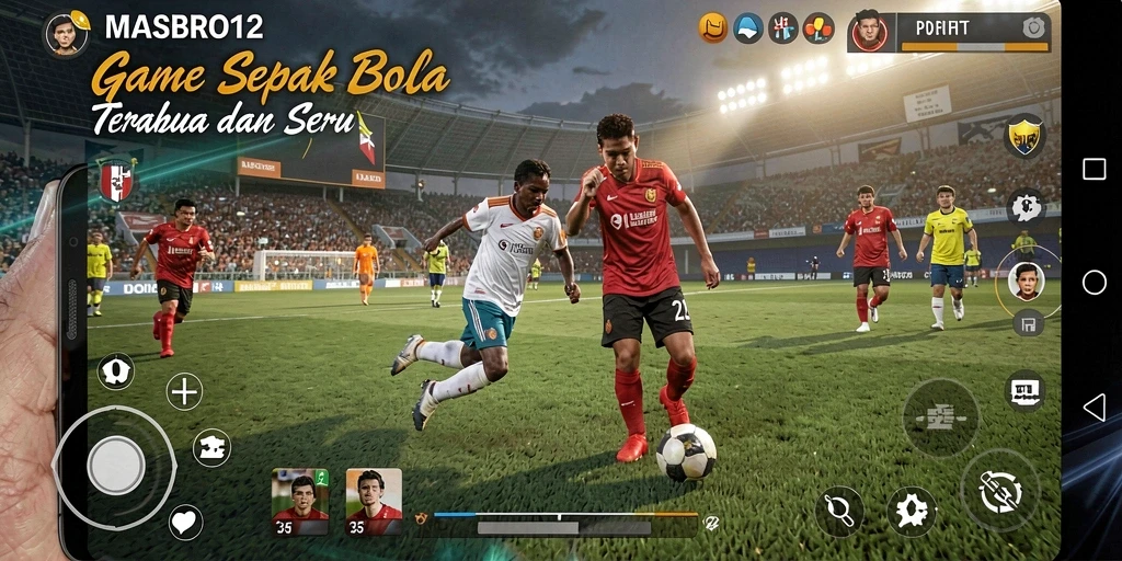 Tampilan menarik dari gameplay <strong>MASBRO12</strong> yang penuh aksi sepenuh lapangan.