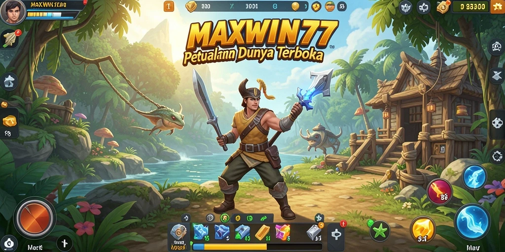 Tampilan gameplay MAXWIN77 dengan dunia terbuka yang luas