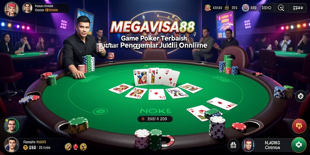 Tampilan gameplay seru di MEGAVISA88, menampilkan pemain yang berkompetisi dalam Poker.