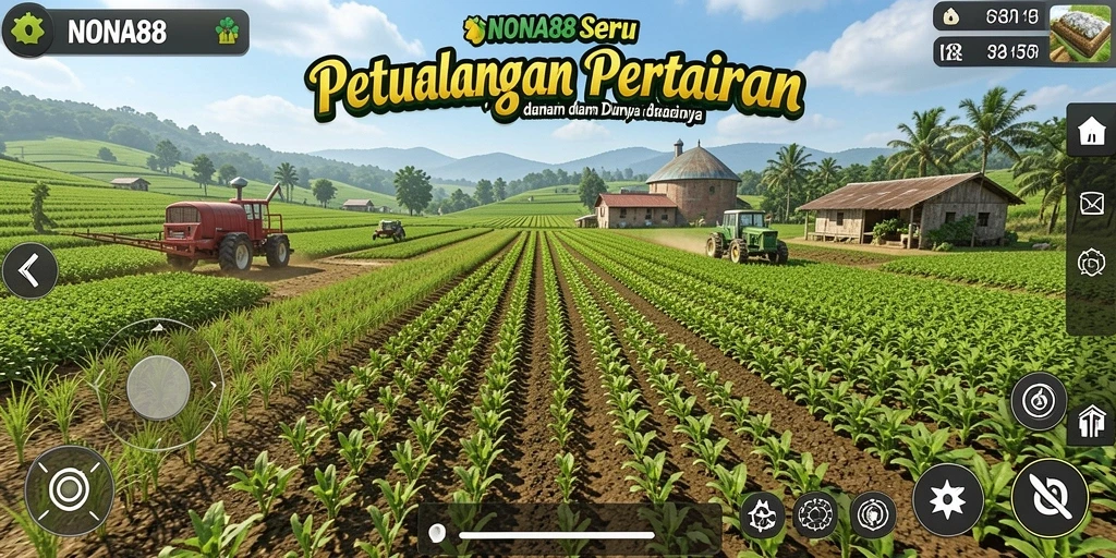 Tampilan gameplay NONA88 yang menampilkan aktivitas bertani yang seru.