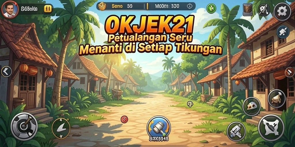 Tampilan gameplay petualangan yang mendebarkan di OKJEK21.