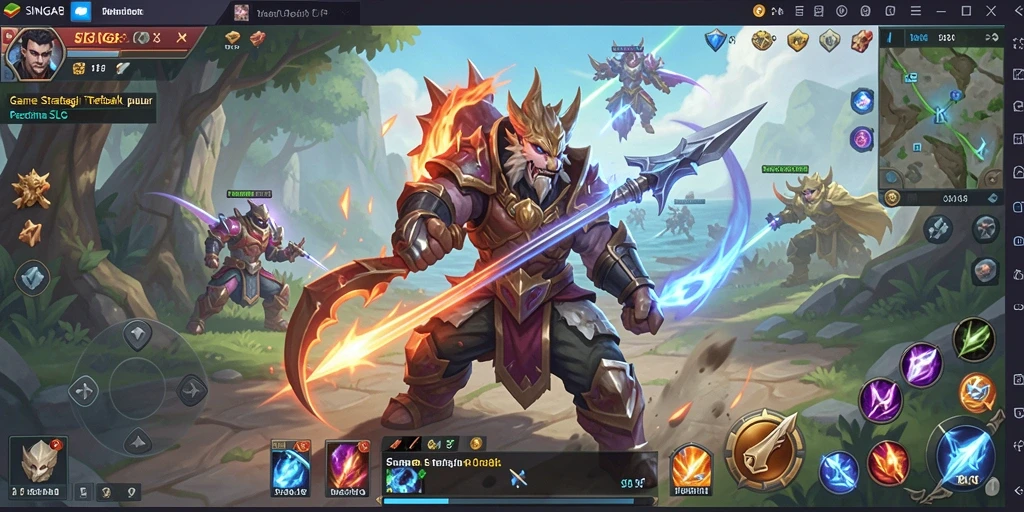 Screenshot SINGA8 menampilkan pertempuran strategis yang intens.