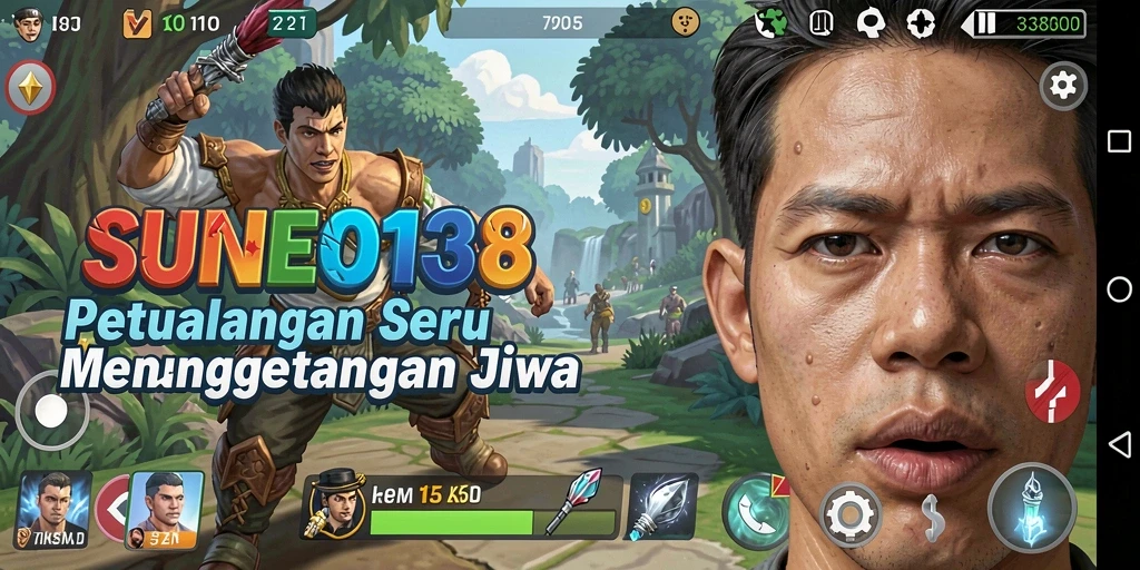 Screenshot menunjukkan momen menegangkan saat pemain menghadapi musuh di SUNEO138.