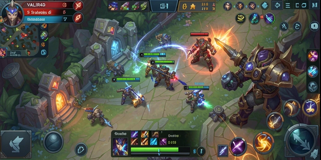 Tampilan grafis VALIR4D yang memukau dalam aksi MOBA.